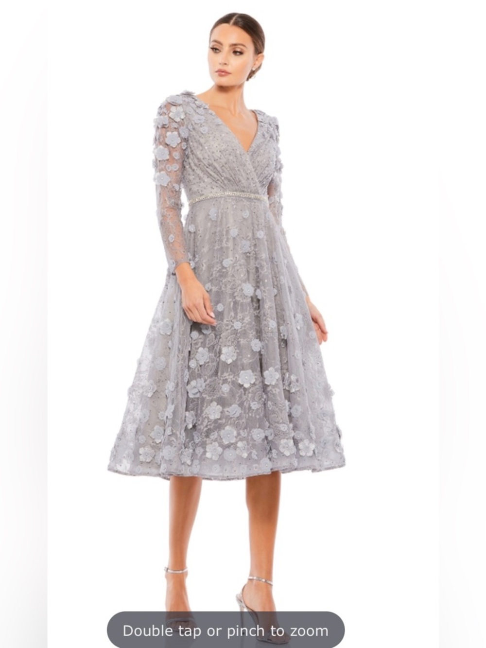 NWT MAC DUGGAL Floral Embellished Lace A-Line Cocktail Dress (Style #67387) 10 - Picture 3 of 16